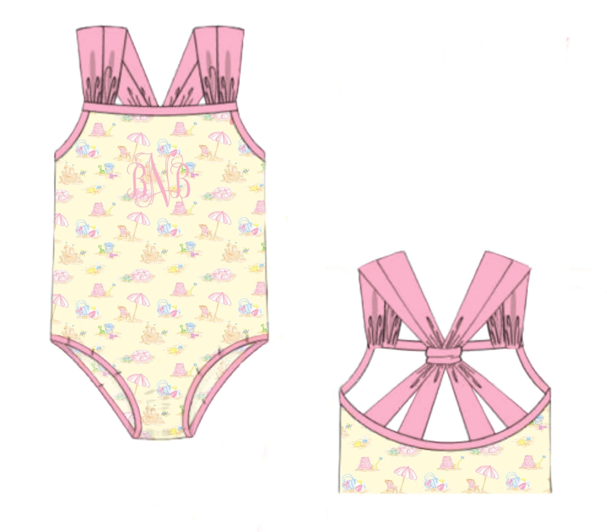 PO84 Beach Toile Swim Girl 1pc.