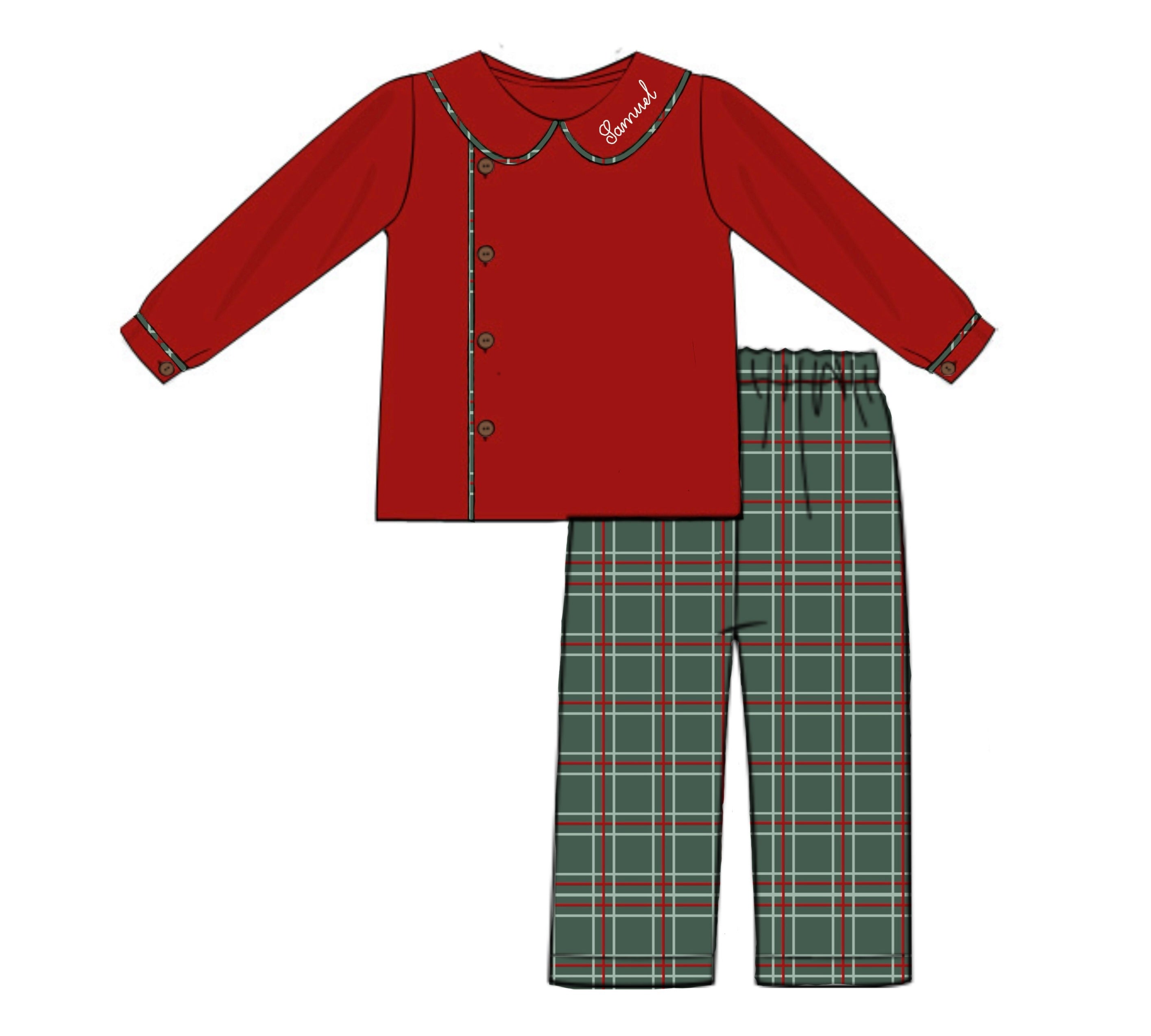 PO92 Plaid & Pearls Pant Set