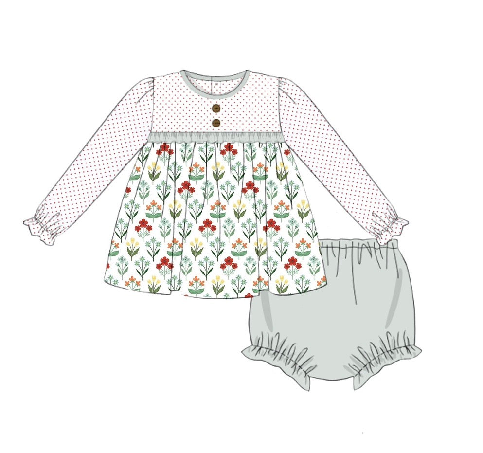PO93 Wrenley Floral & Stripes Bloomer Set