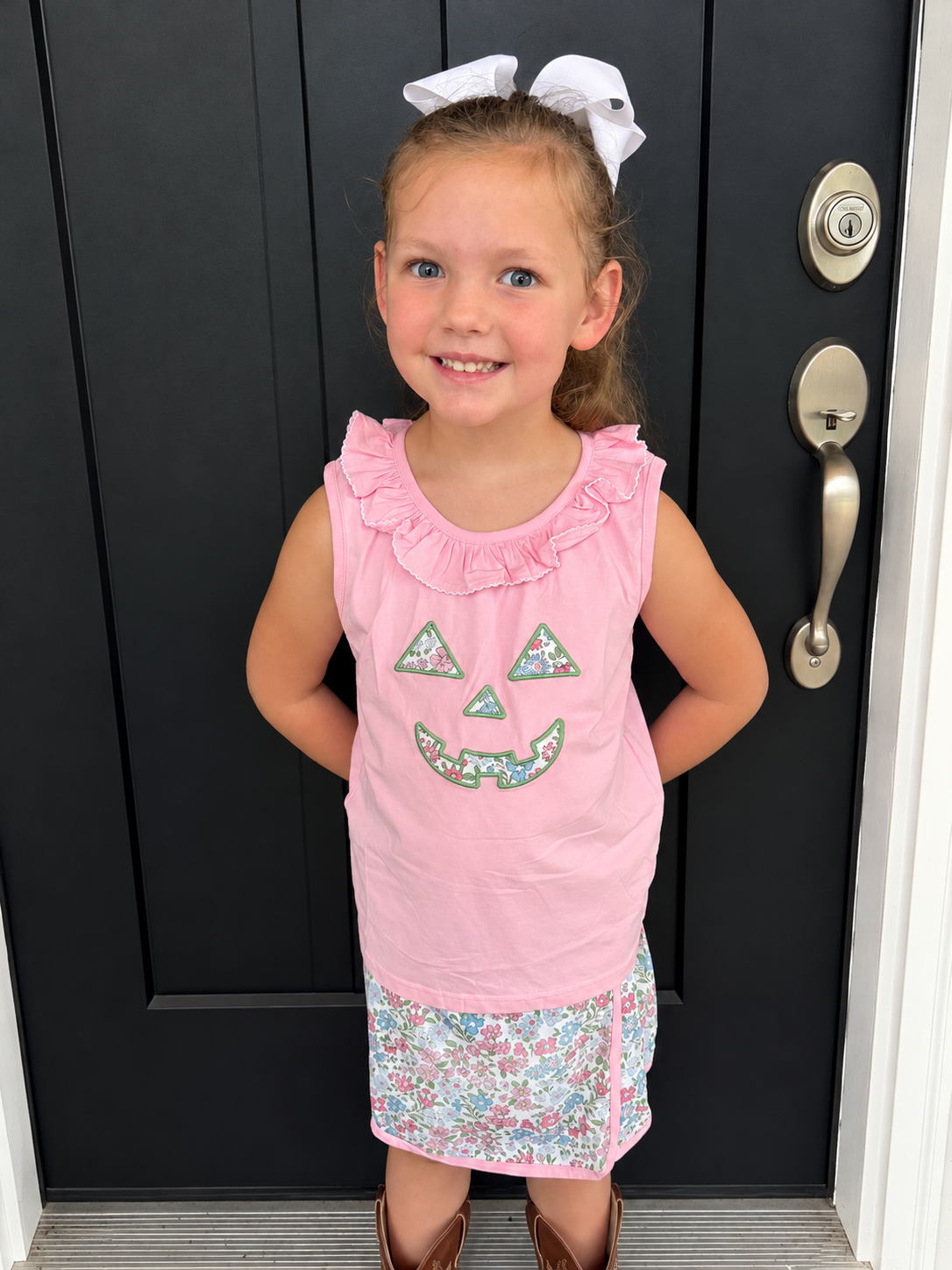 Floral Jolly Jack-o-Lanterns Skort Set