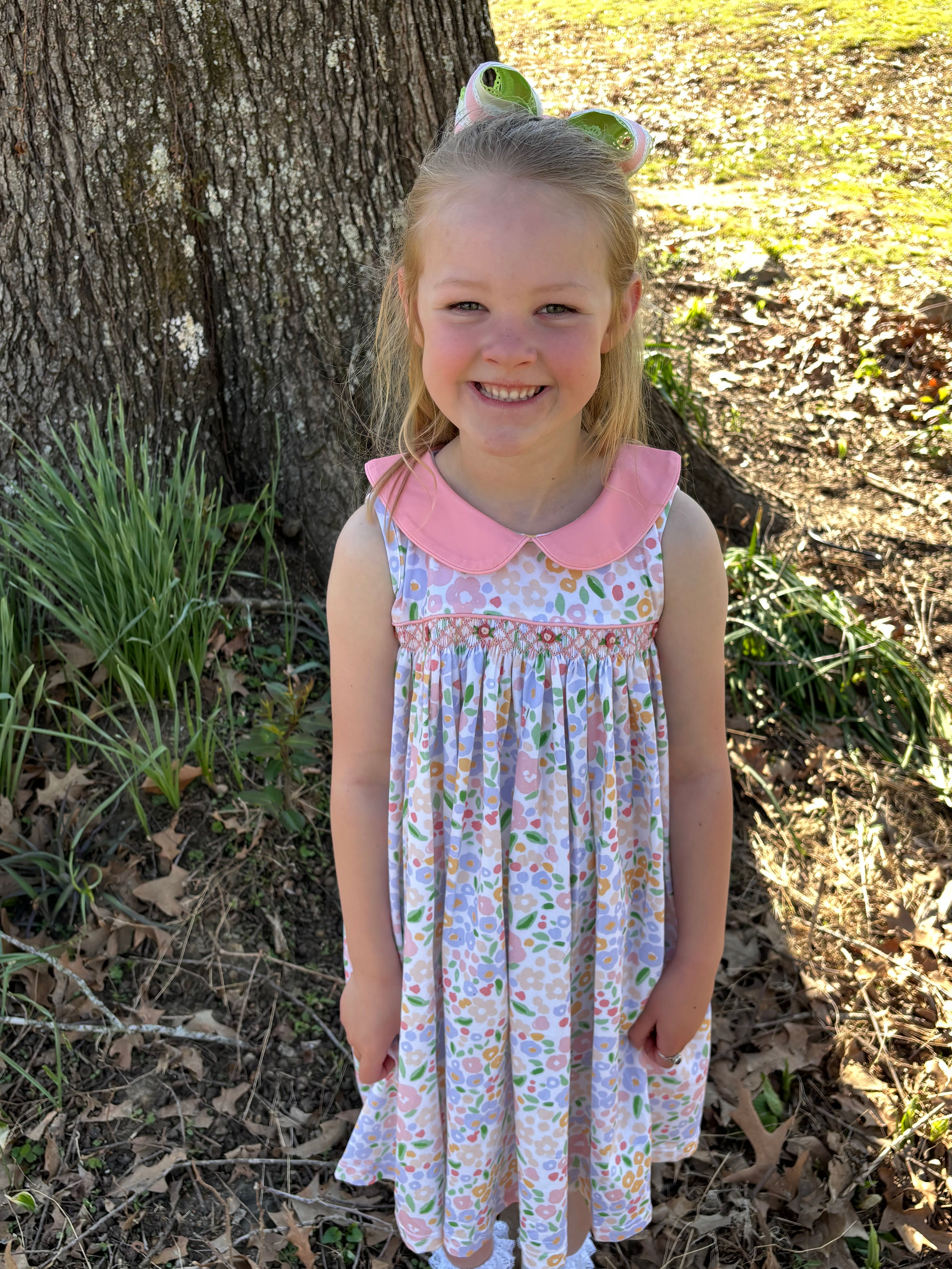 Peach Floral Dress