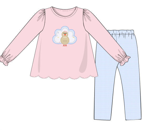 PO91 Pastel Turkeys Legging Set