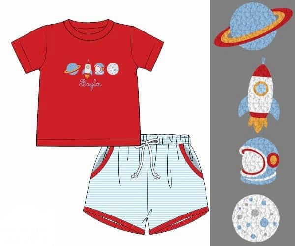PO95 For the Boys - Space Stuff Short Set