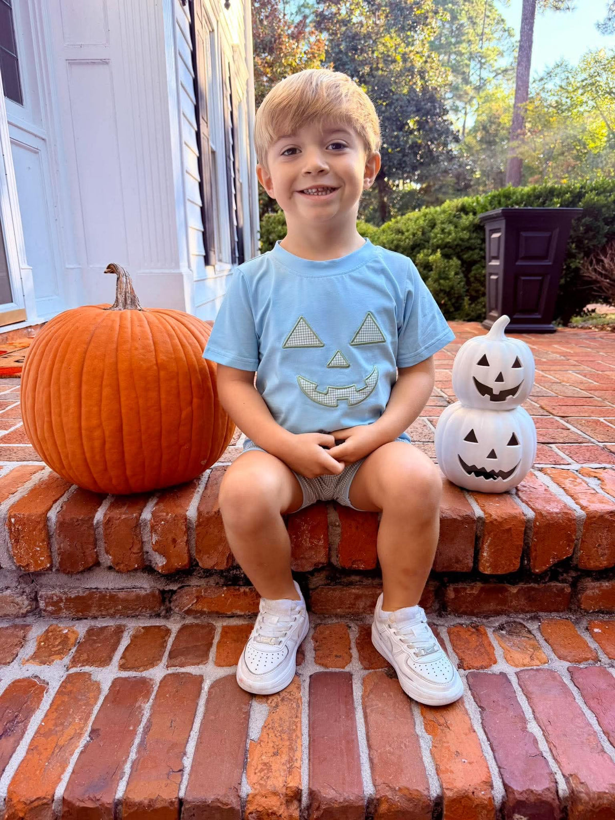 Stripe Jolly Jack-o-Lanterns Short Set