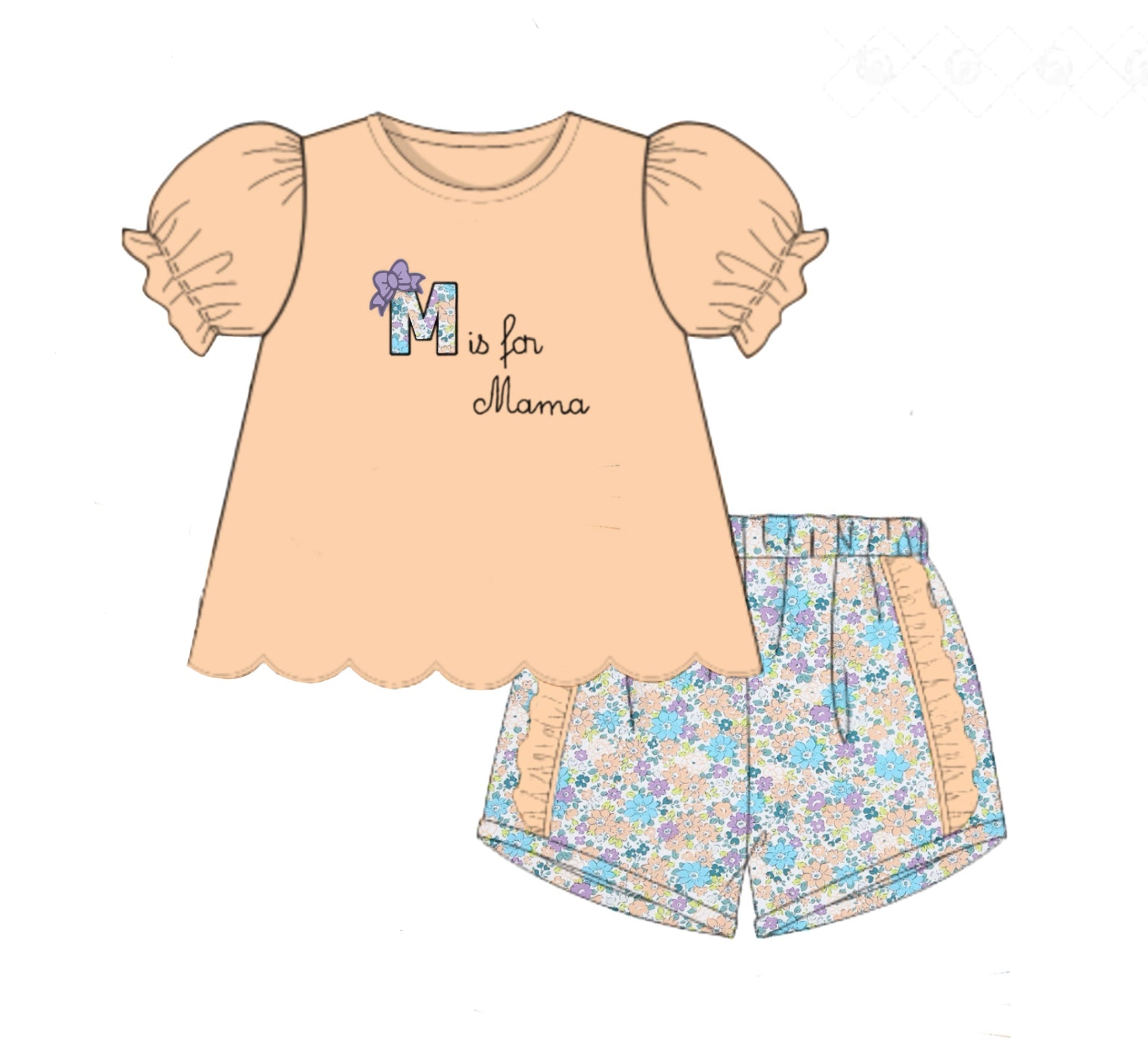 PO84 M is for Mama Girl Short Set