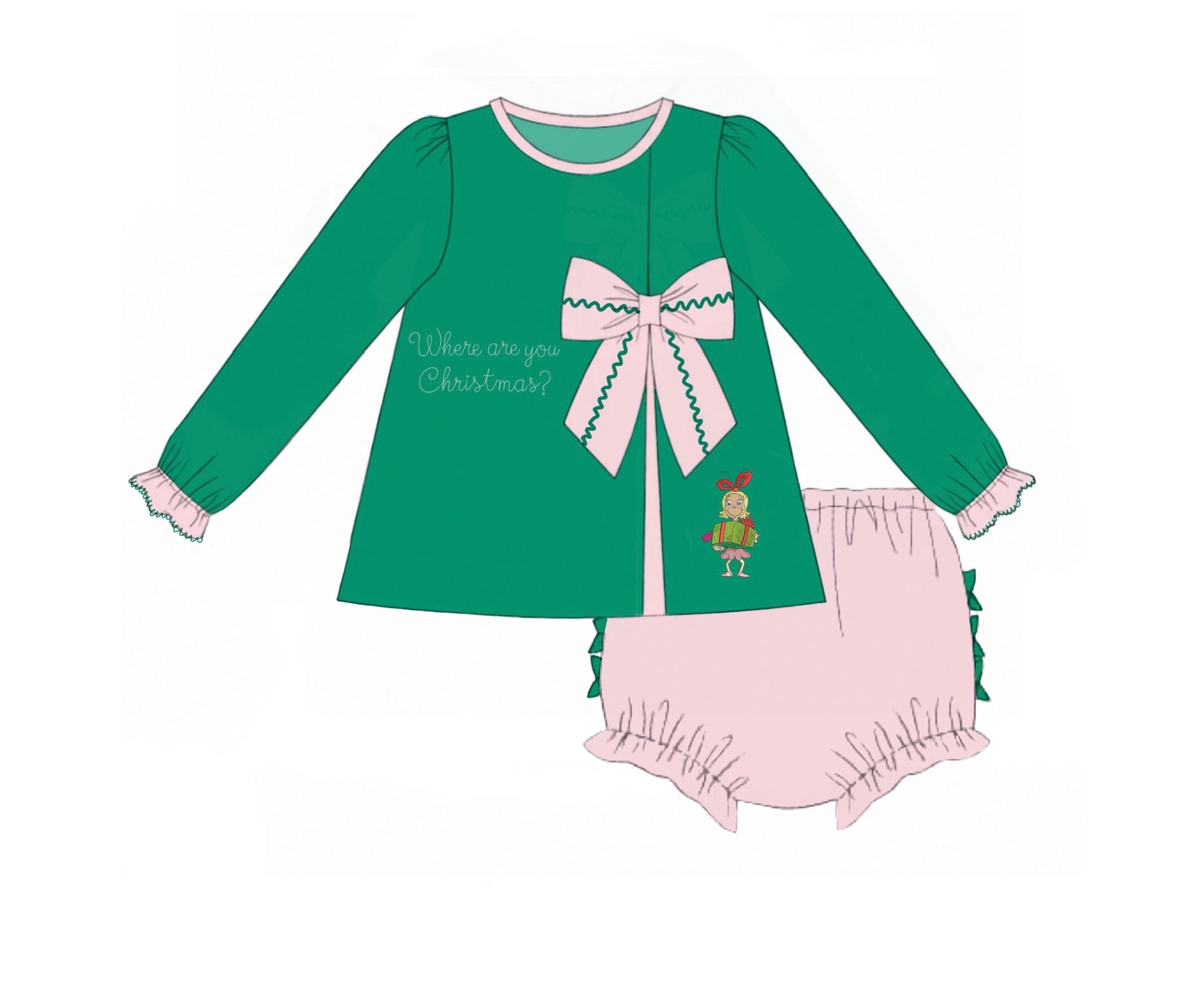 PO92 Where Are You Christmas Bloomer Set