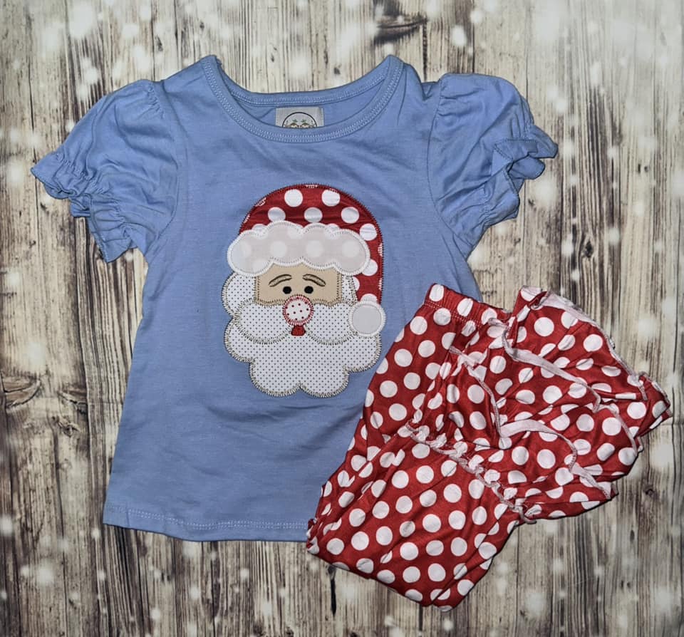 Santa Polka Dot Girl Pants Set