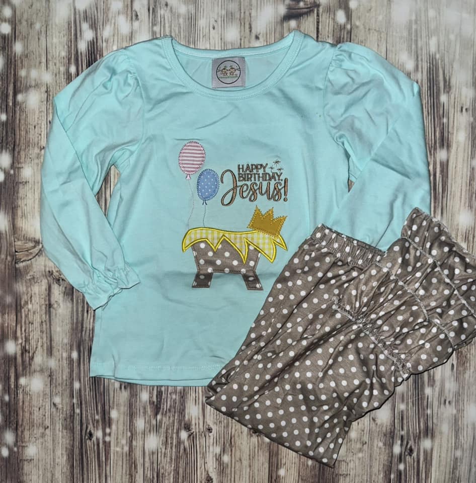 Happy Birthday Jesus Girl Pants Set