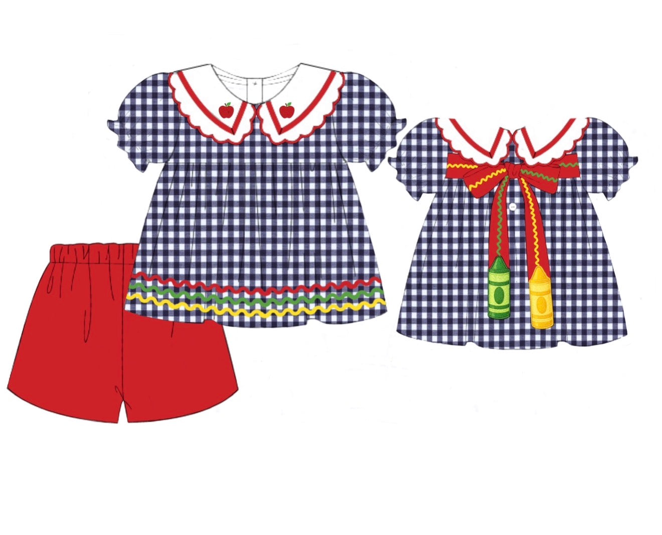 PO87 Doodle Days Girl Short Set
