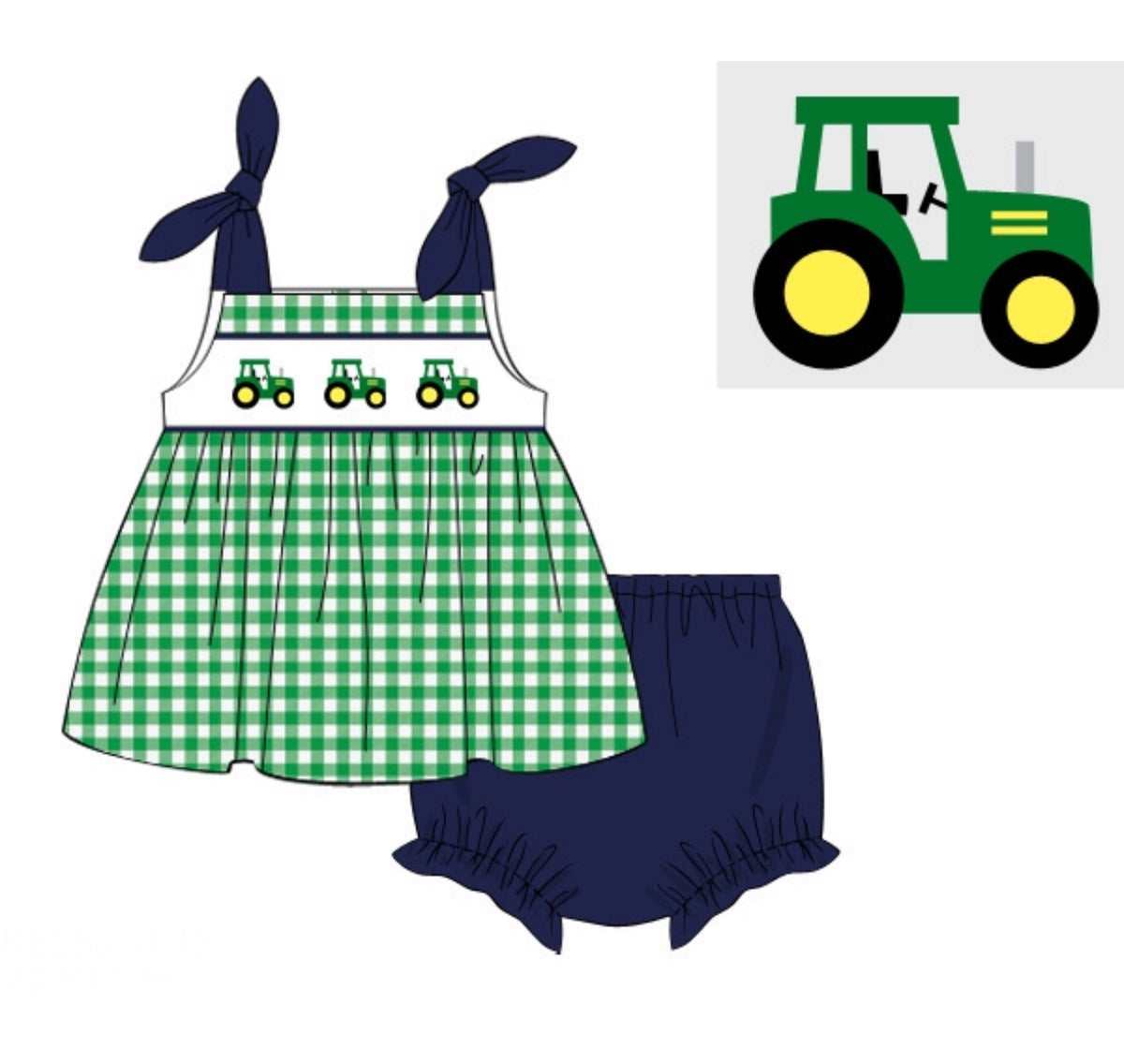 PO96 Big Green Tractors Bloomer Set