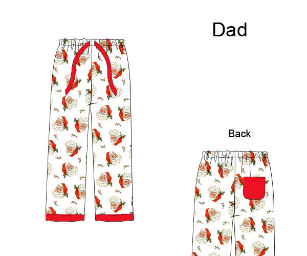 Vintage Santa Pajamas Adult Pants