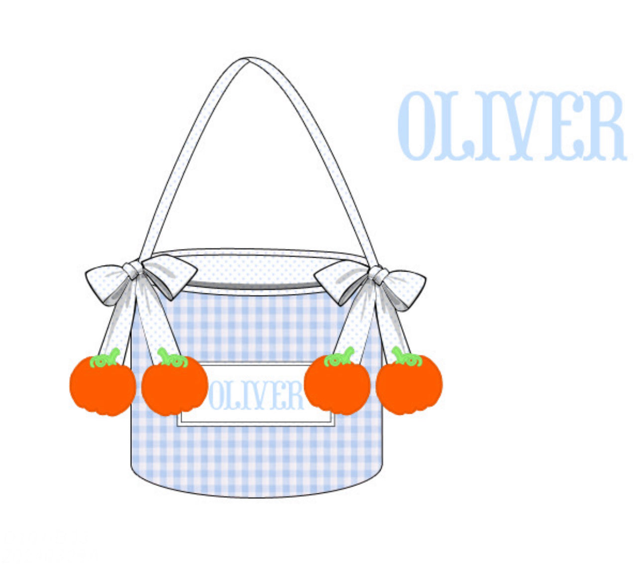 PO77 Boys Treat Buckets - Pumpkin Ribbons