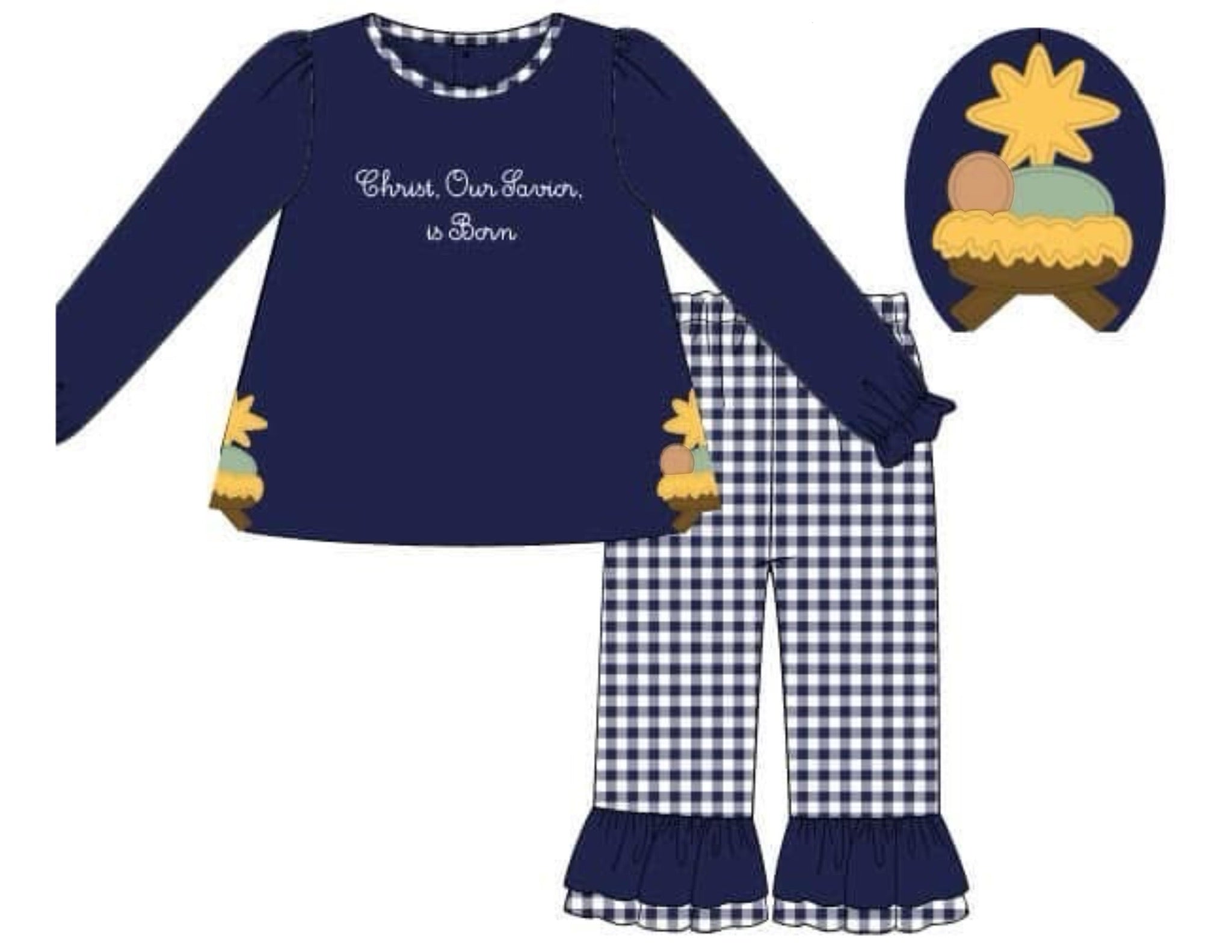 PO79 Away in a Manger Girl Pant Set