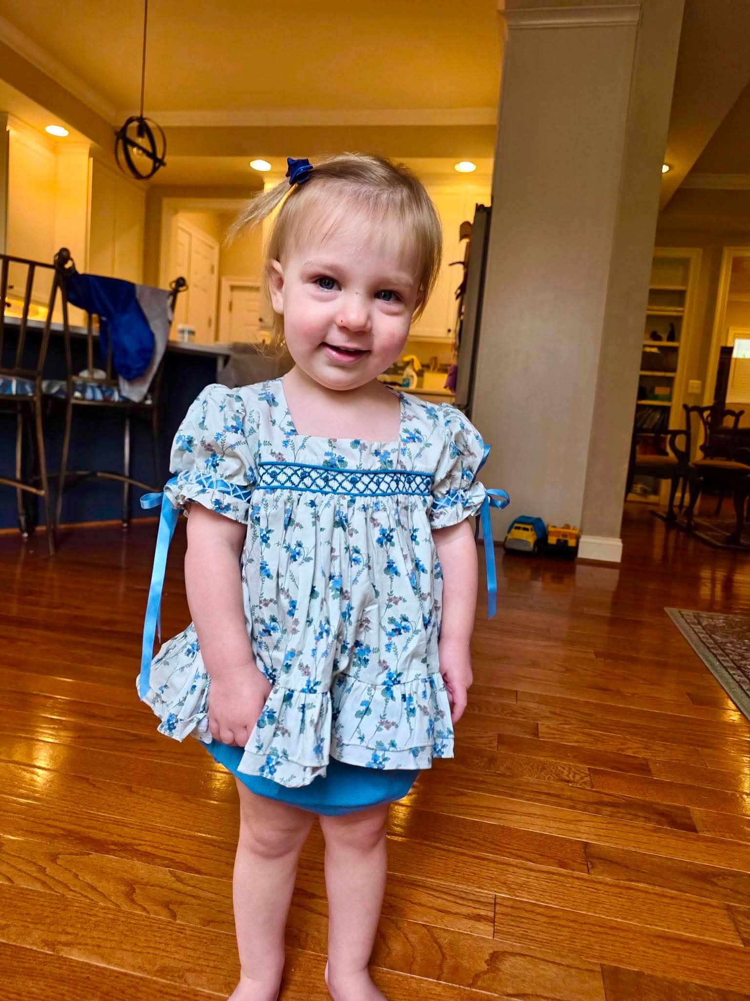 Bluestone Floral & Gingham Bloomer Set