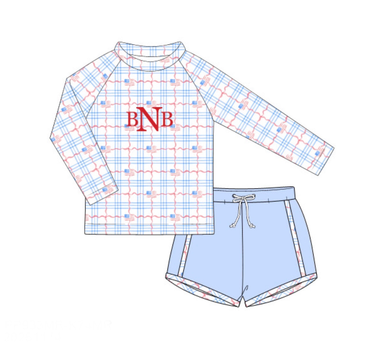 PO85 All American Swim Rashguard Set