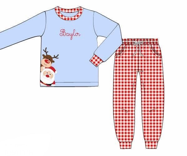 PO92 Santa & Rudolph Jogger Set White Santa