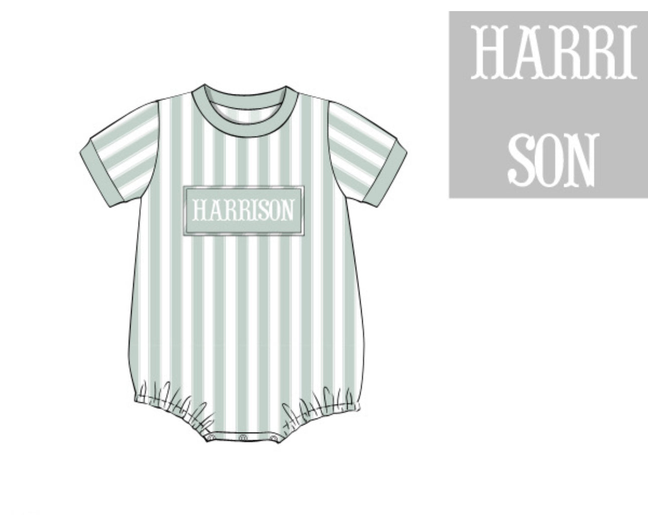 PO84 Cabana Stripe Name Smock Boy Bubble