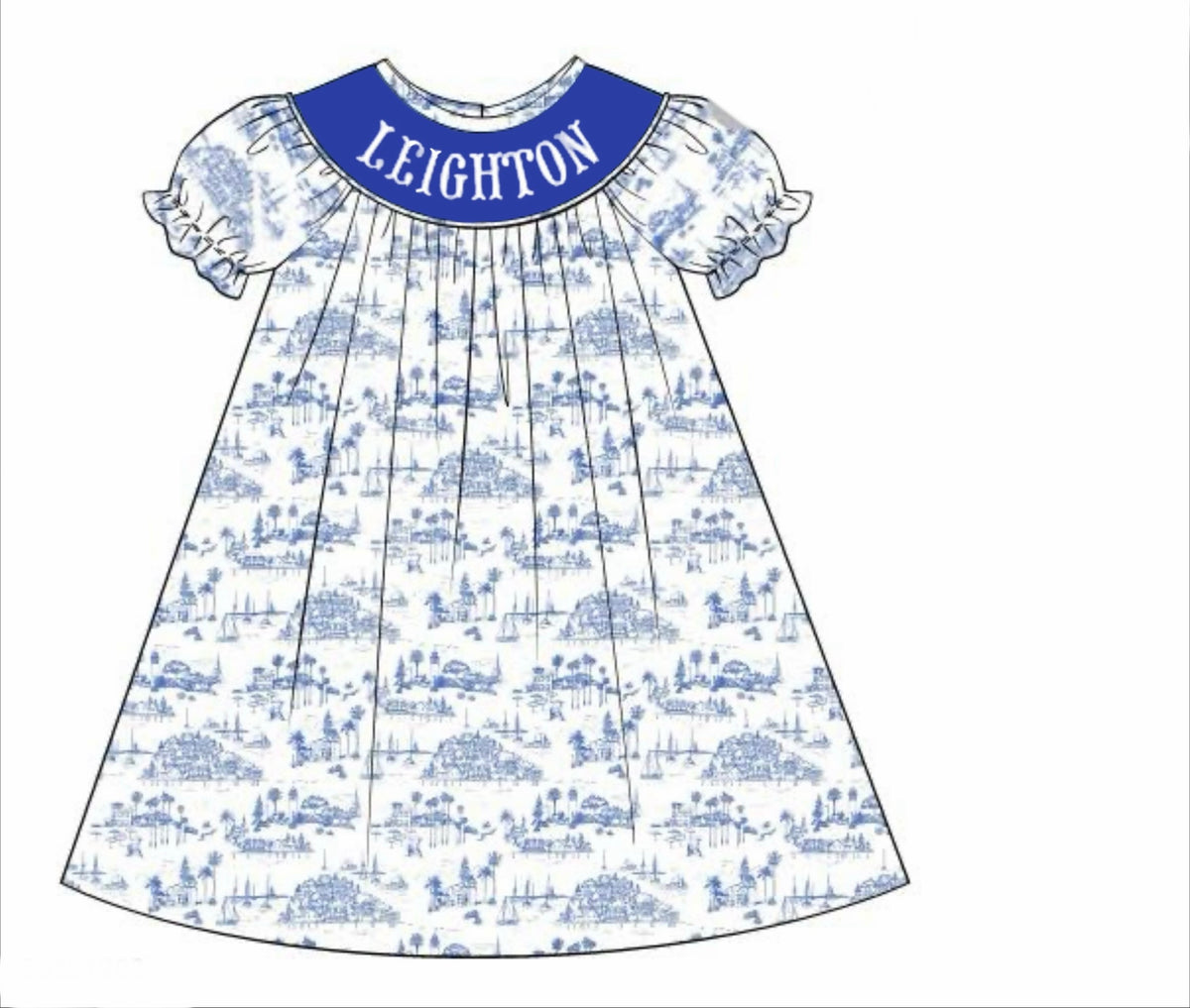 PO95 Seahaven Toile Name Smocks Dress