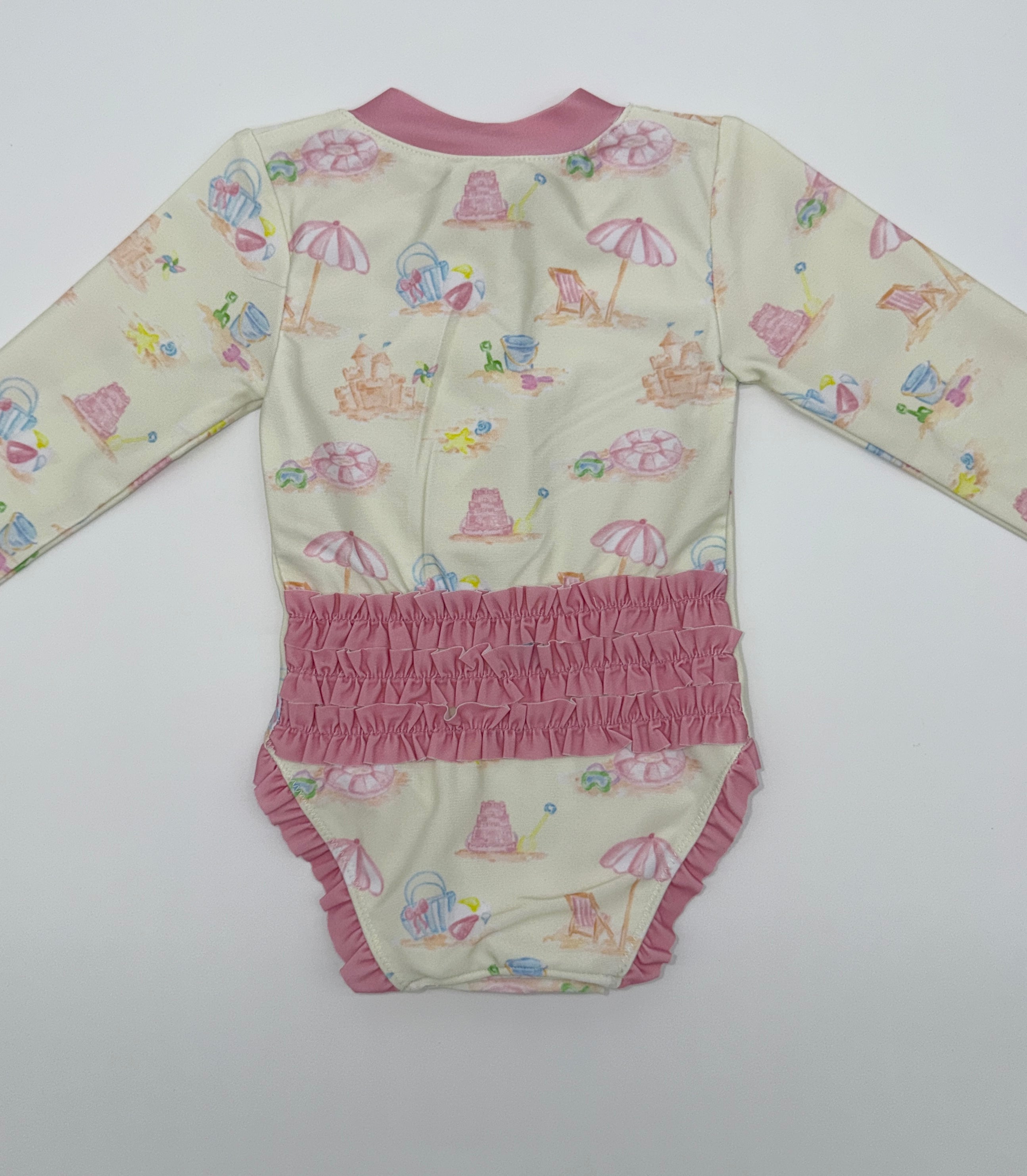 Beach Toile Swim Girls Long Rash Guard 1pc.