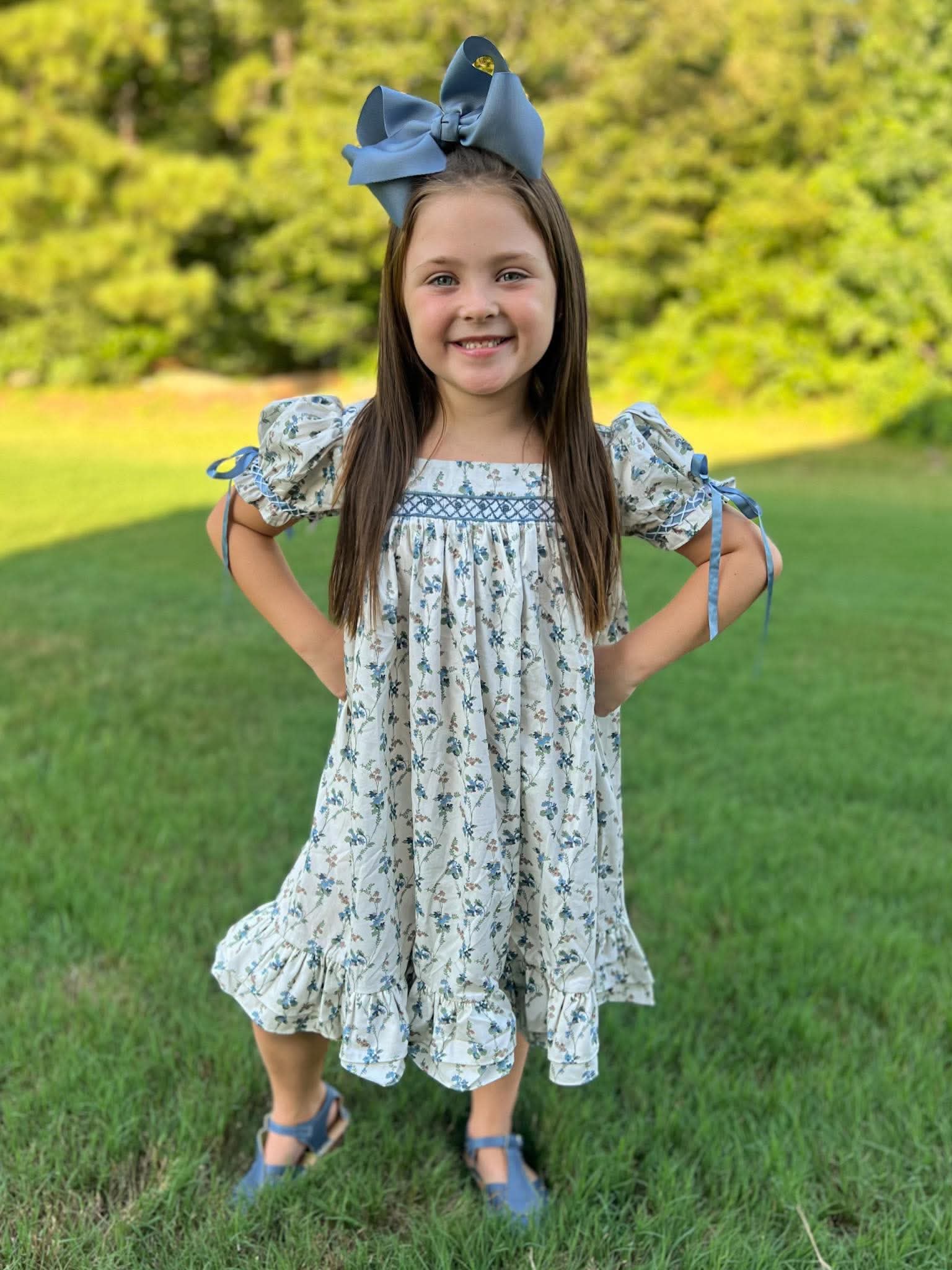 Bluestone Floral & Gingham Dress