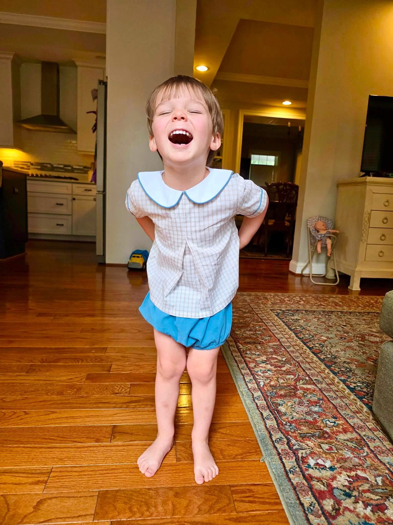 Bluestone Floral & Gingham Diaper Set
