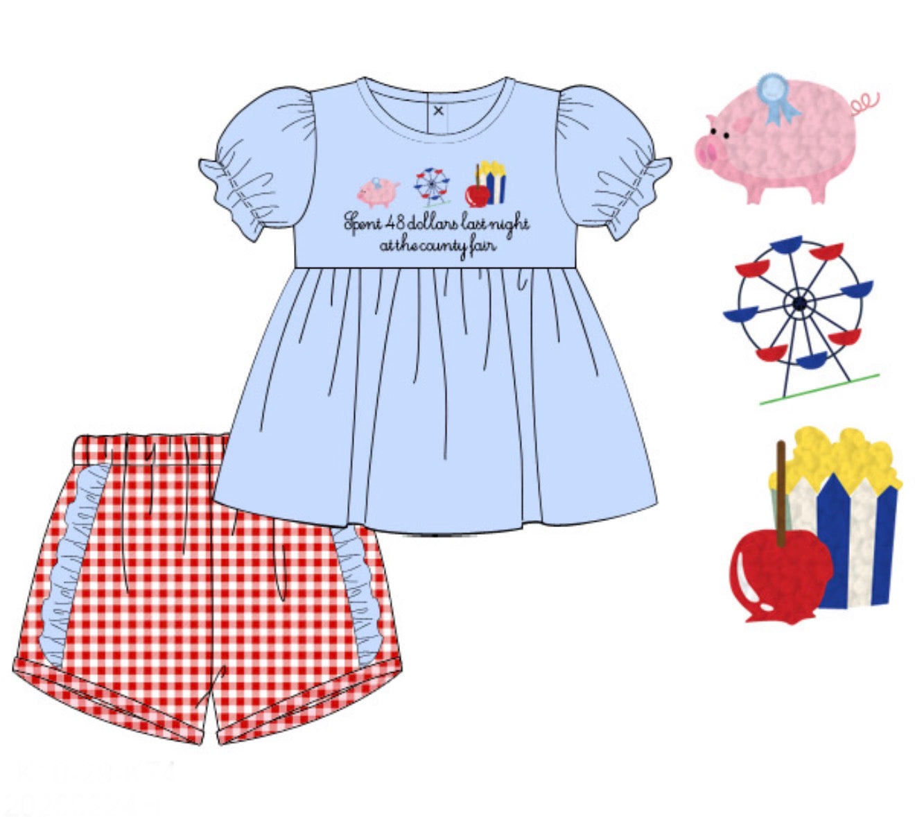 PO89 County Fair Girl Short Set