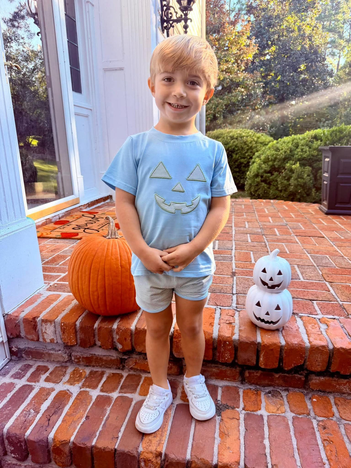 Stripe Jolly Jack-o-Lanterns Short Set