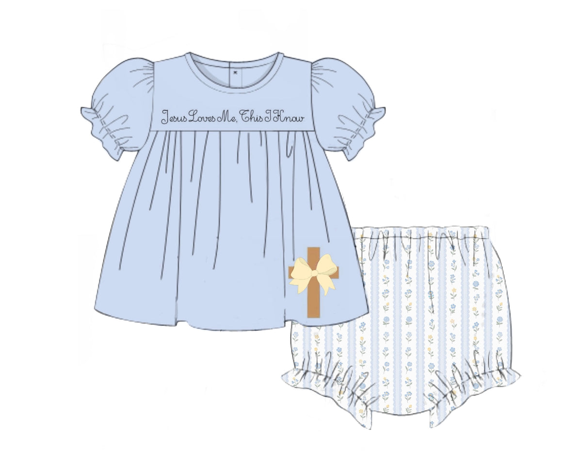 PO95 Jesus Loves Me Bloomer Set