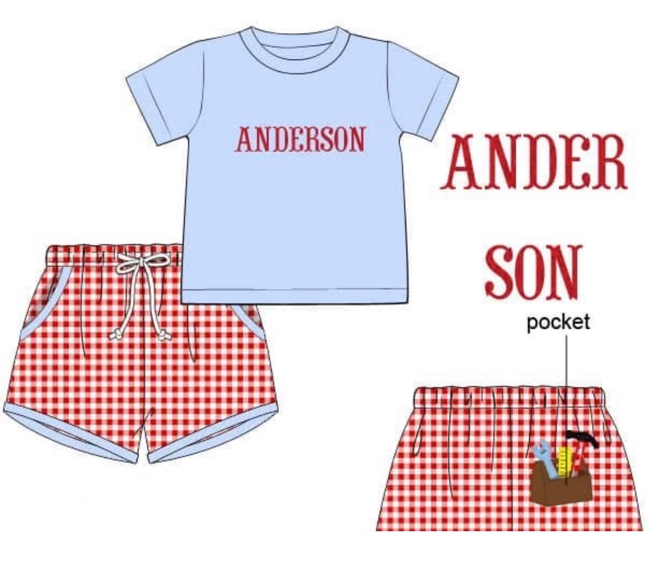 PO86 Toolbox Pockets Boy Short Set