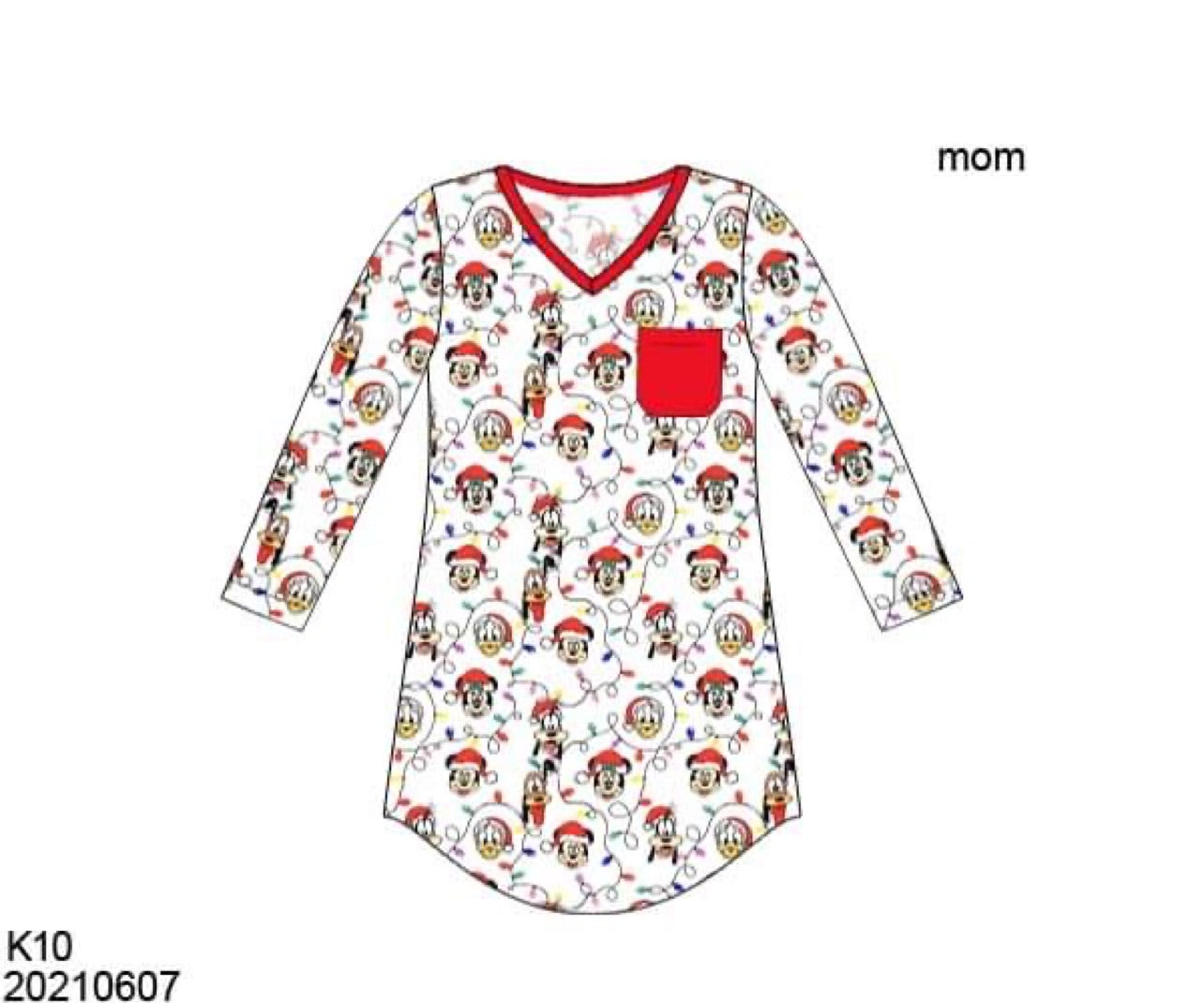 Merry Mouse Pajamas Adult Gown
