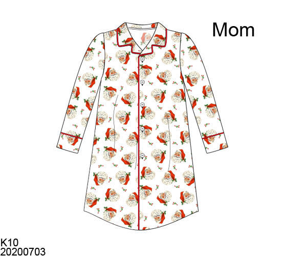 Vintage Santa Pajamas Adult Gown