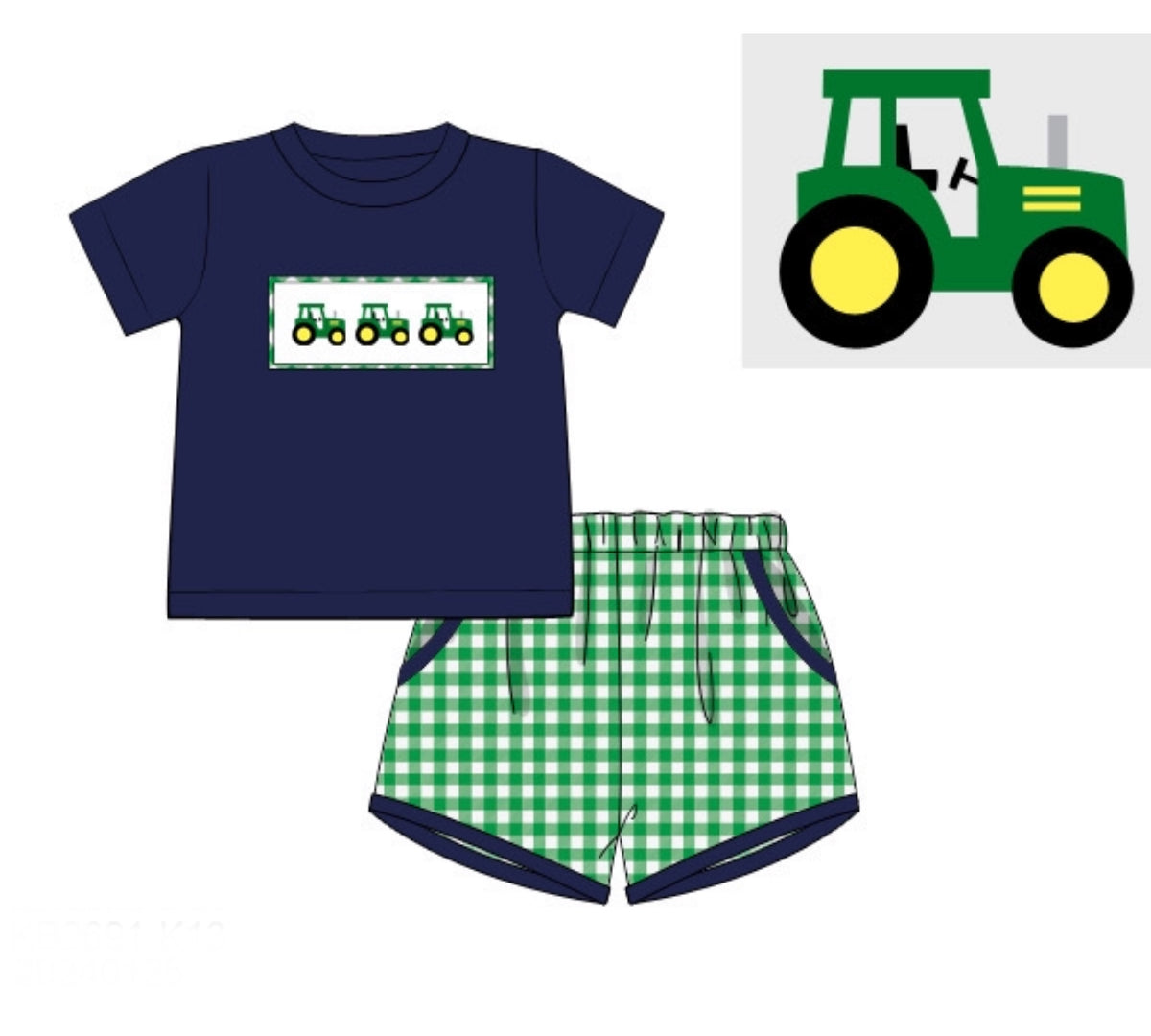 PO96 Big Green Tractors Short Set