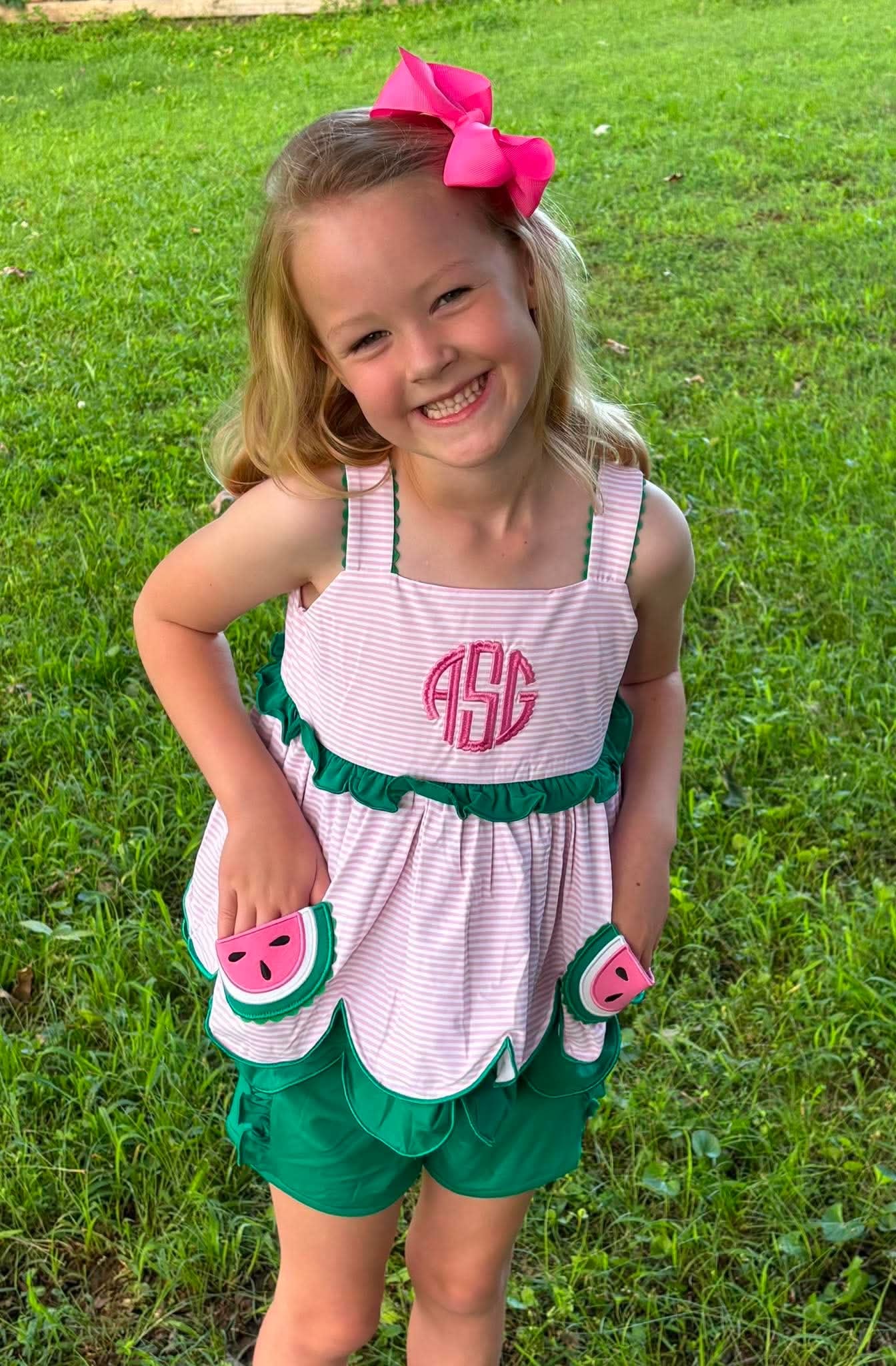 Melon Pockets Girl Short Set (no mono)