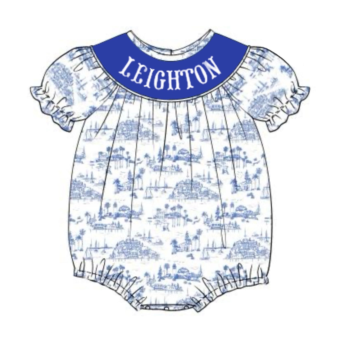 PO95 Seahaven Toile Name Smocks Bubble