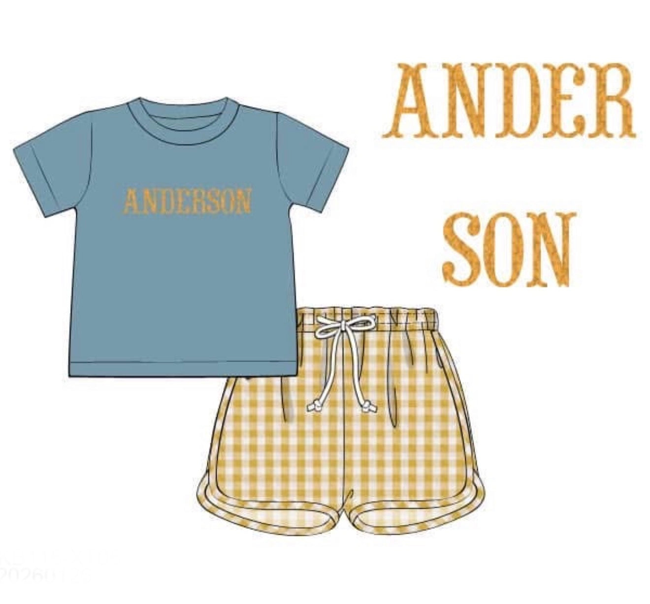 PO89 Fall Floral & Gingham Short Set