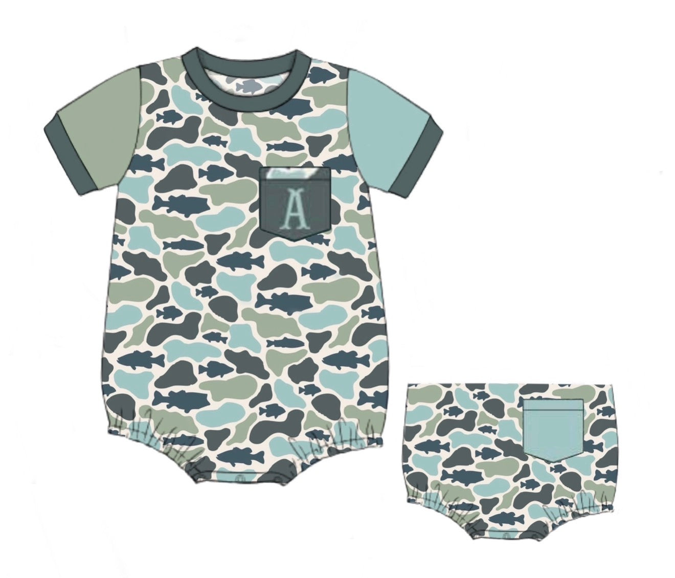Fishy Camo Colorblock Bubble