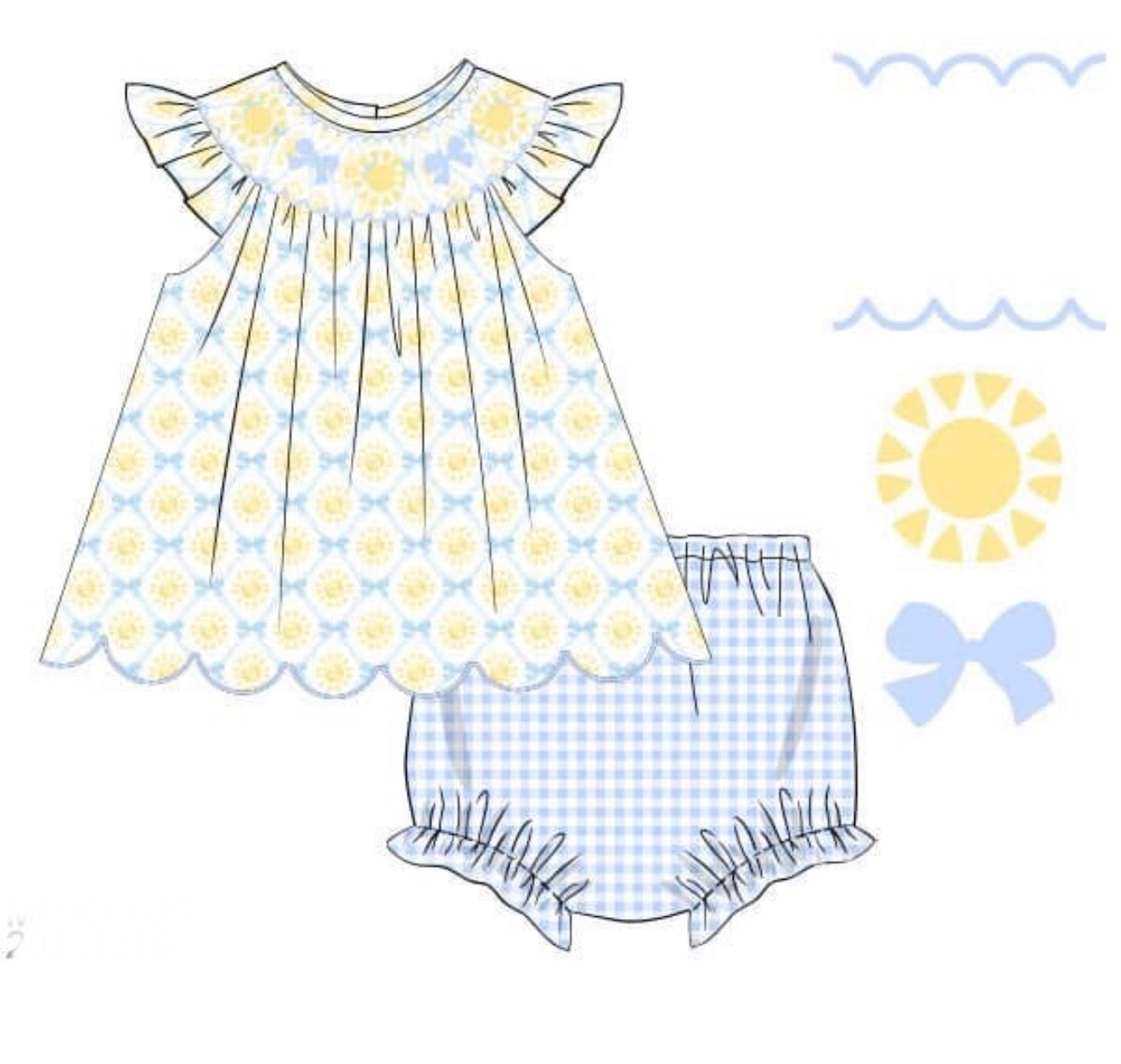 PO86 You Are My Sunshine Bloomer Set