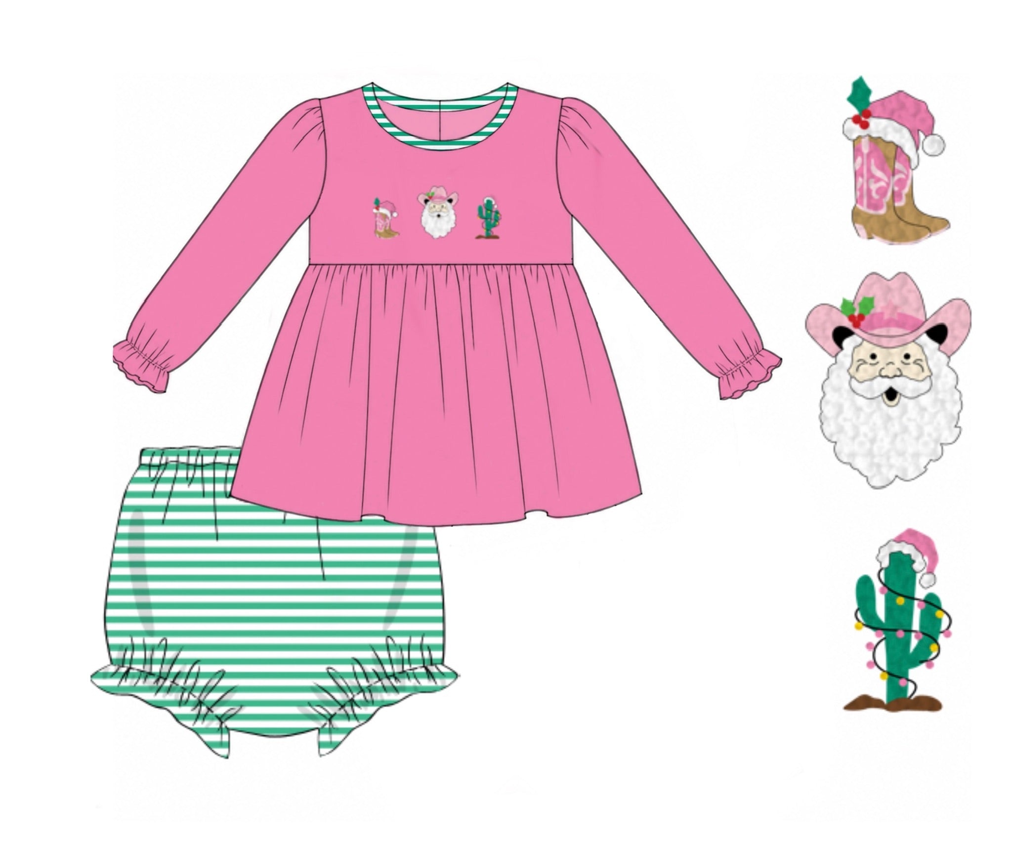 PO92 Country Christmas Bloomer Set