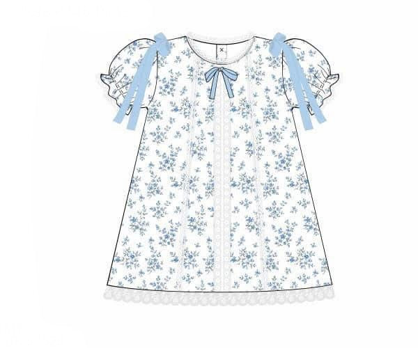 PO95 Floral & Stripe Heirloom Dress