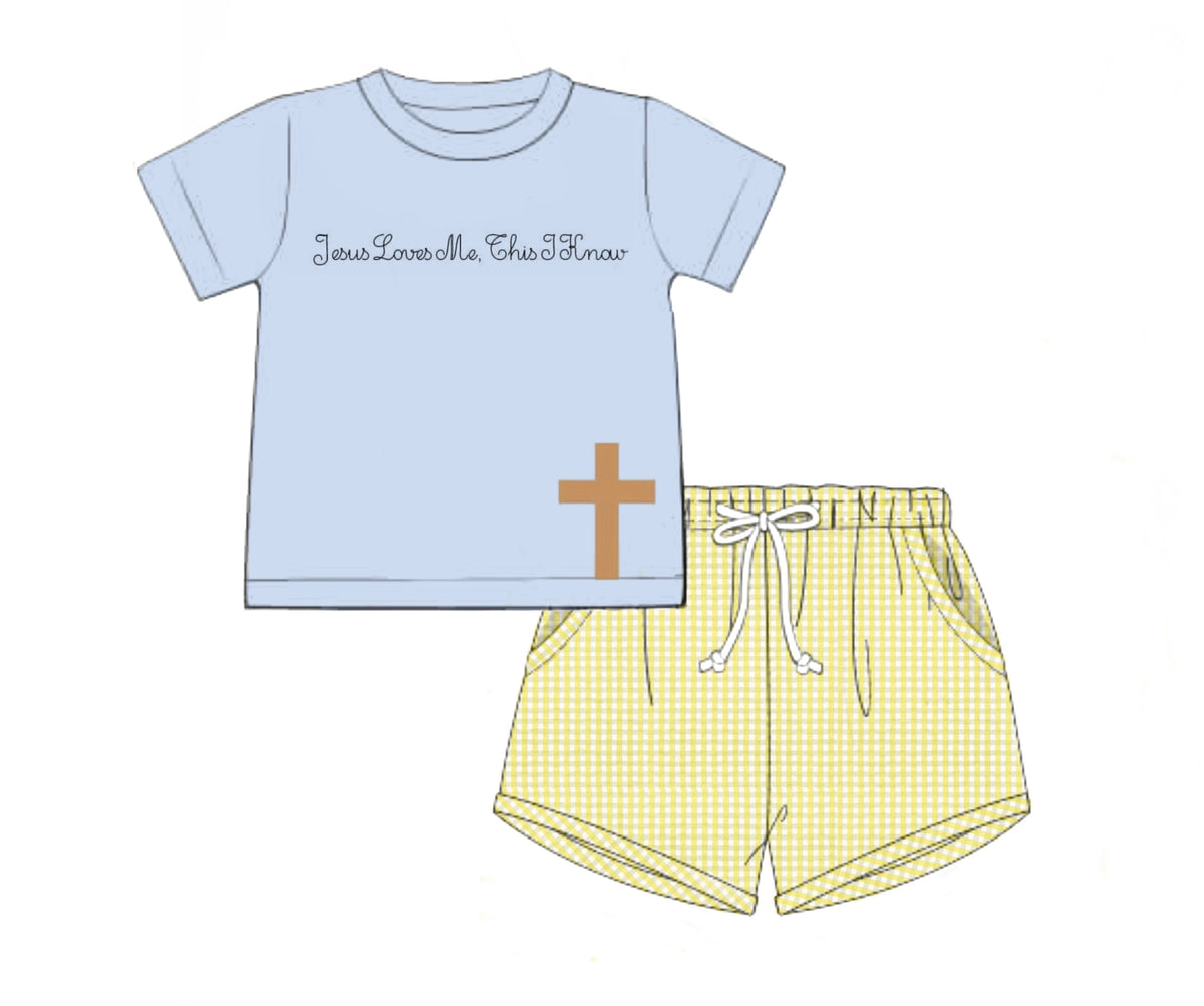 PO95 Jesus Loves Me Boy Short Set
