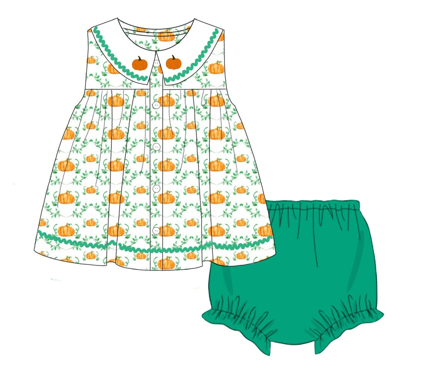 Kelly Pumpkins Bloomer Set