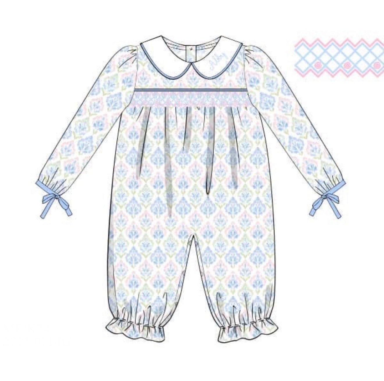 PO93 Pastel Floral & Gingham Romper