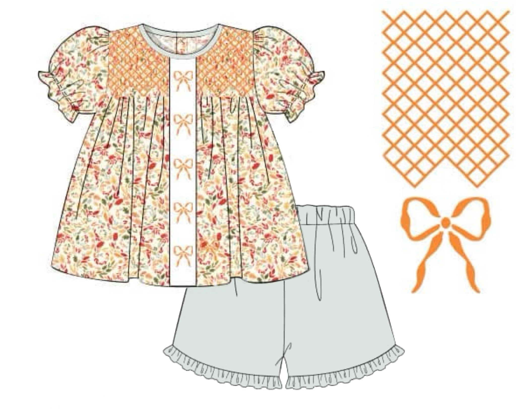 PO89 Autumn Hues Girl Short Set