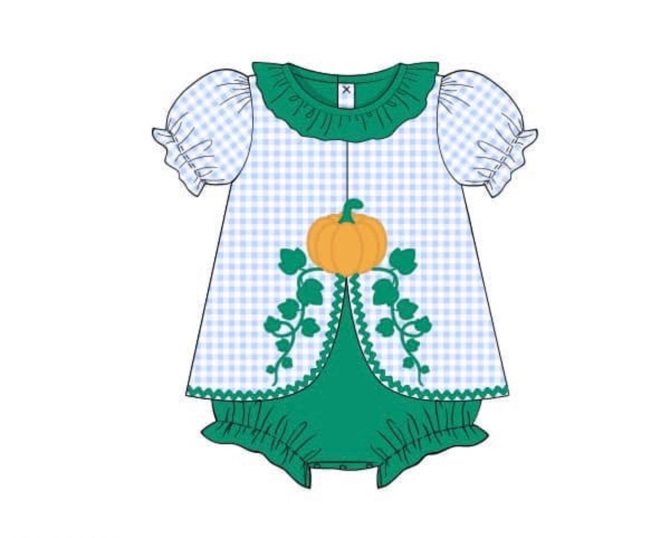 PO89 Appliqué Pumpkins Skirted Bubble