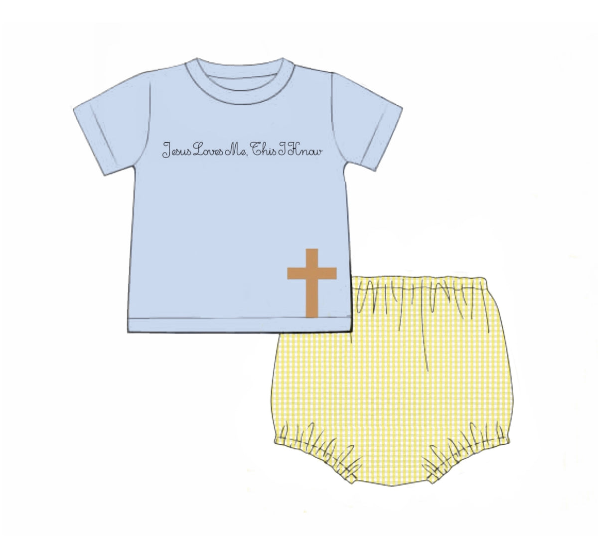 PO95 Jesus Loves Me Diaper Set