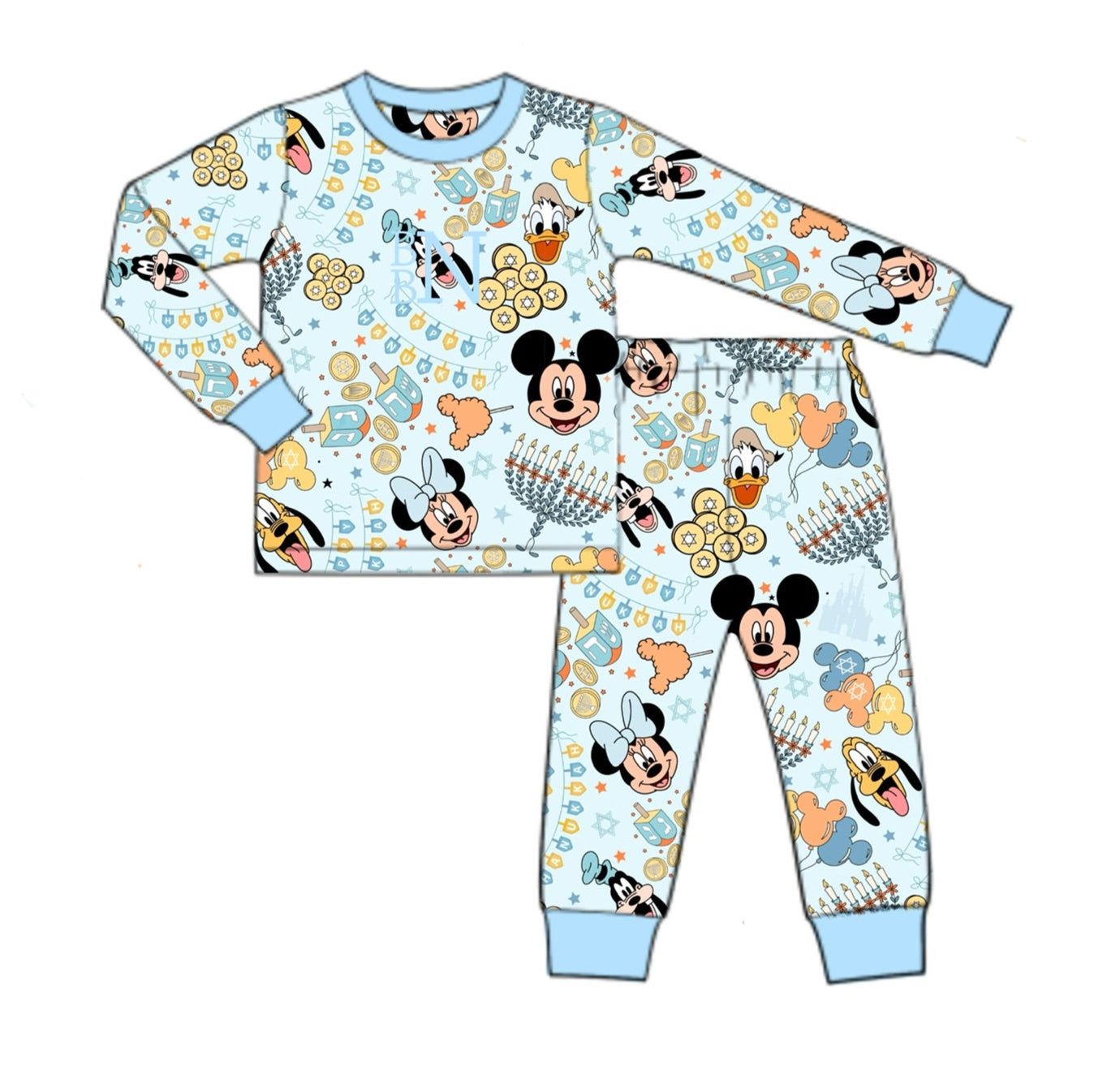 PO79 Magical Menorah Pajamas Boy Set