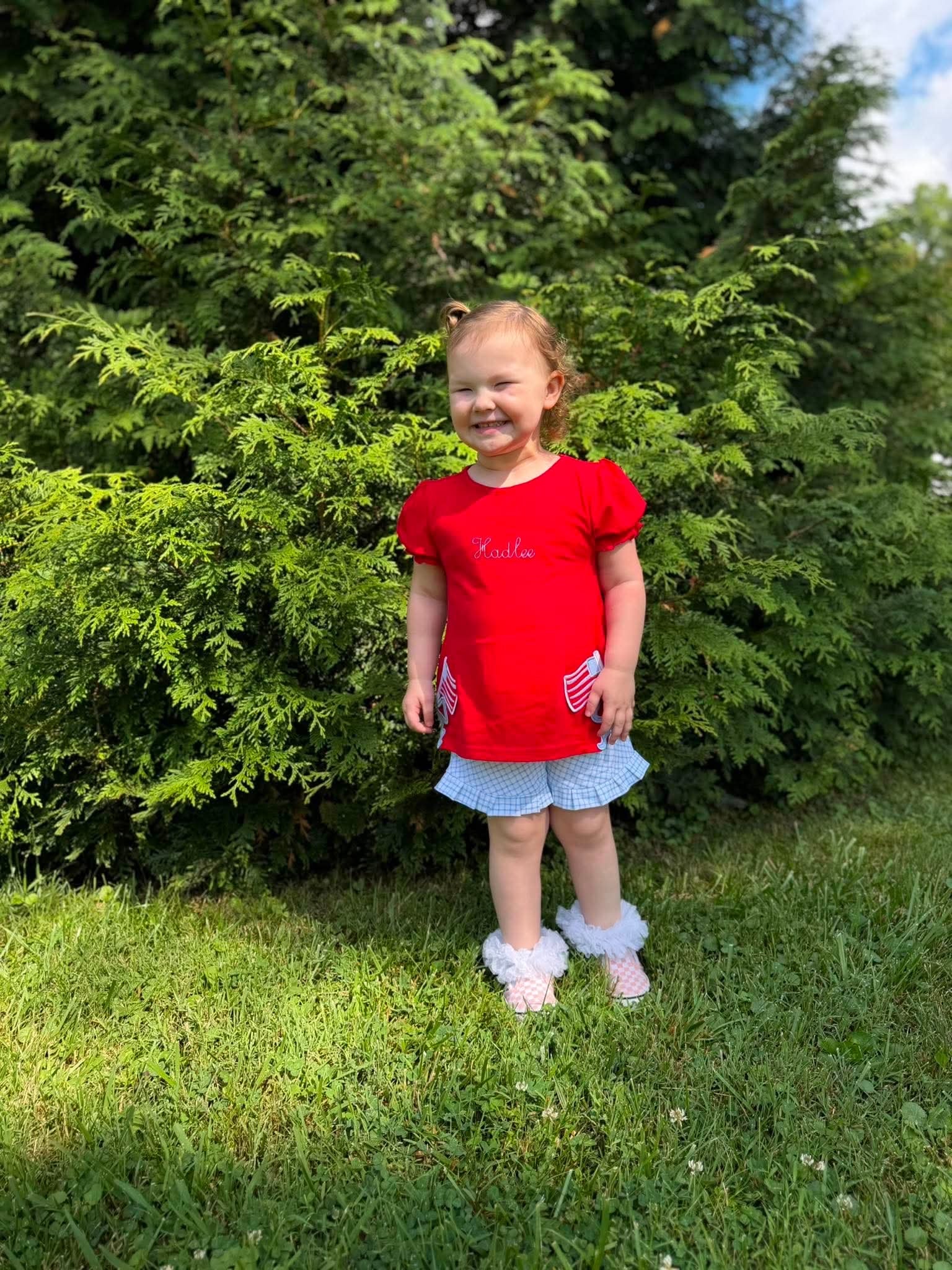 Patriotic Knits Girl Short Set (no wording)