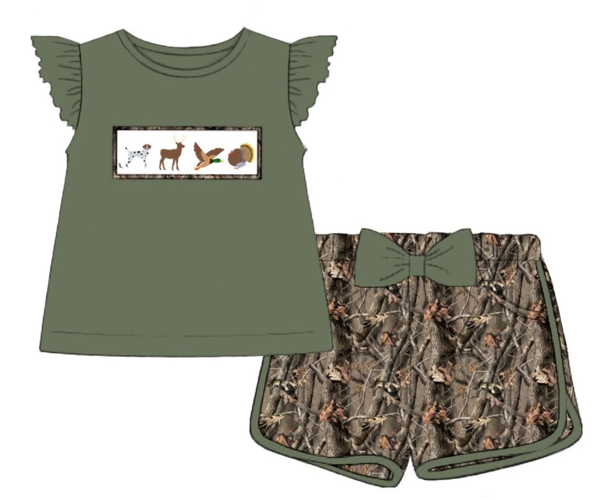 PO96 Daddy's Hunting Buddy Girl Short Set