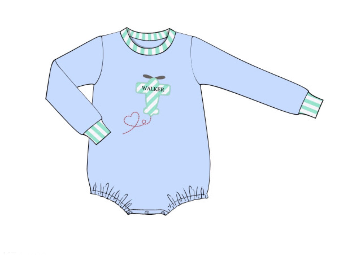 PO94 Valentines Plaid & Planes Bubble