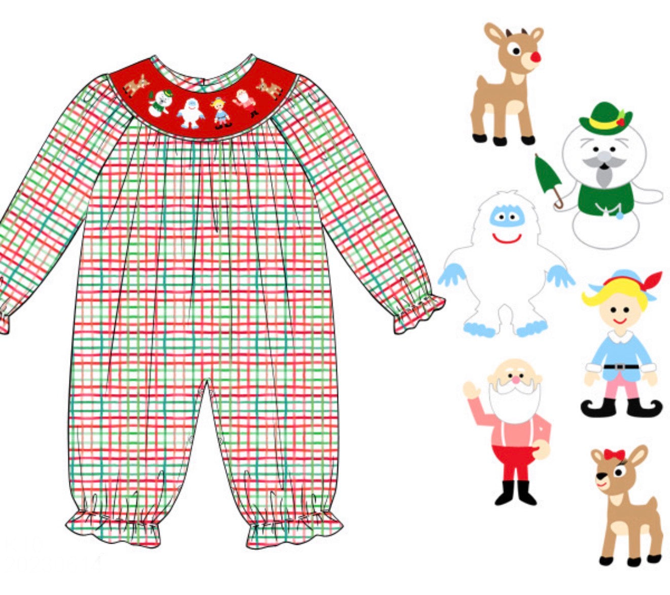 PO92 Classic Rudolph Girl Romper